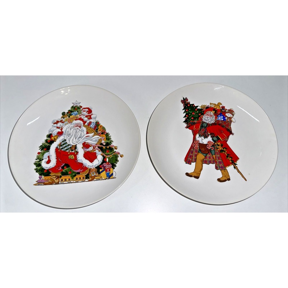 2 VINTAGE J. L. HUDSON'S OLD WORLD SANTA CLAUS COLLECTOR PLATES‎ 1986 & 1987